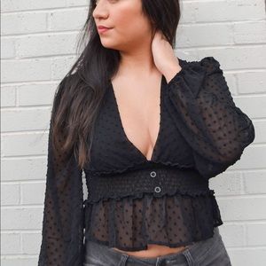 Mesh Swiss Dot blouse